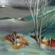 Abstract Landscape 23 (ART-924-122648) - Handpainted Art Painting - 12in X 12in