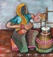 Buttermilk Lady (ART-17698-122650) - Handpainted Art Painting - 24in X 24in