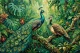 Peacock Abstract Acrylic Painting, Colorful Tropical Jungle Wall Art (ART-3319-122737) - Handpainted Art Painting - 36in X 24in