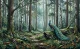 Heaven View Forest Landscape Scenery Painting (ART-3319-122711) - Handpainted Art Painting - 48in X 24in
