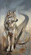 Shadow Of The Ancient Wolf - Series: Beasts Of The Inner Cosmos - 04 (PRT-15697-122728) - Canvas Art Print - 33in X 60in