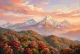 Spring Fire In The Himalayas (Sacred Peaks — A Himalayan Landscape Collection) (PRT-15697-122693) - Canvas Art Print - 60in X 40in