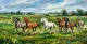 7 Running Horses Vastu (ART-3319-122674) - Handpainted Art Painting - 48in X 24in