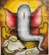 Ganesha (ART-17937-122874) - Handpainted Art Painting - 18in X 19in