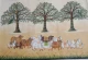 Kamdhenu Cow With Nature (ART-15079-122877) - Handpainted Art Painting - 48in X 36in