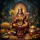 Kamala Ma - Sustaining The Universe | Power To Sustain & Enjoy | Harvest Goddess Digital Art Print (PRT-8740-122835) - Canvas Art Print - 12in X 12in