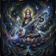 Matangi Ma - The Veena Player | Music As Prayer | Spinal Vibration Goddess | Digital Art Print (PRT-8740-122830) - Canvas Art Print - 12in X 12in