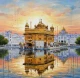 Golden Temple Painting (ART-3319-122769) - Handpainted Art Painting - 36in X 36in