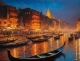 Varanasi Ghat Painting- View Of Heaven (ART-3319-117465) - Handpainted Art Painting - 48in X 36in