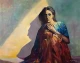 Mother With Her Child (ART-4209-123010) - Handpainted Art Painting - 20in X 16in