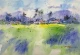Sky Above, Green Below (ART-5774-123171) - Handpainted Art Painting - 20in X 14in
