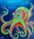 Aquatic Life: OCTOPUS (ART-8835-123201) - Handpainted Art Painting - 10in X 11in