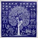 Village Life Around The Tree Of Life (ART-7213-123291) - Handpainted Art Painting - 12in X 12in