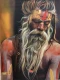 Aghori Baba Painting (ART-6706-123342) - Handpainted Art Painting - 24in X 36in