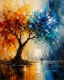 Abstract Textured Landscape Painting (ART-3319-123471) - Handpainted Art Painting - 30in X 40in