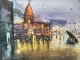 Benaras Ghat (ART-18683-123354) - Handpainted Art Painting - 10in X 14in