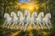 7 Running Horses Painting Vastu (ART-3319-123503) - Handpainted Art Painting - 48in X 30in