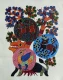Three Worlds, One Tree (ART-7213-123488) - Handpainted Art Painting - 8in X 10in