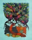 Tree Of Life With Peacocks (ART-7213-123484) - Handpainted Art Painting - 8in X 10in