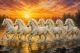 7 Running Horses Painting Vastu (ART-3319-123504) - Handpainted Art Painting - 40in X 30in