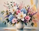 Eternal Blossoms – Handmade Acrylic Floral Vase Painting (ART-3319-123597) - Handpainted Art Painting - 36in X 24in