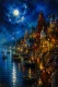 Varanasi Ghat Painting (ART-3319-123592) - Handpainted Art Painting - 24in X 36in