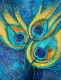 Continuum, Peacock Feather Stories (ART-6775-123688) - Handpainted Art Painting - 10in X 14in