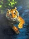 The Tiger (ART-18750-123710) - Handpainted Art Painting - 36in X 48in