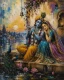 Original Radha Krishna Painting On Canvas, Moonlight Ghat Divine Art, Traditional Indian Art (ART-3319-123706) - Handpainted Art Painting - 36in X 48in