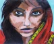 Sedctive Eyes (ART-18736-123696) - Handpainted Art Painting - 11in X 9in