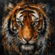 Unbroken Gaze: Royal Bengal Tiger Portrait (ART-3319-123842) - Handpainted Art Painting - 24in X 24in