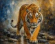 Abstract Royal Bengal Tiger Painting (ART-3319-123848) - Handpainted Art Painting - 40in X 30in
