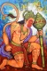 The Devotion Of Hanuman (ART-82-123915) - Handpainted Art Painting - 42in X 60in