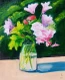 Floral Stilllife (ART-18736-123957) - Handpainted Art Painting - 9in X 9in