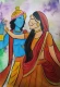 Radha Krishna Eternal Embrace (ART-18765-123950) - Handpainted Art Painting - 18in X 24in