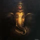 Ganesha (ART-3512-123926) - Handpainted Art Painting - 21in X 21in