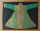 Dress Designing With Goldan Work (ART-18831-124339) - Handpainted Art Painting - 8in X 8in