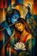 The Divine Radha Krishna (ART-3319-124337) - Handpainted Art Painting - 24in X 36in