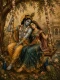 Handmade Radha Krishna Acrylic Painting On Canvas – Divine Love Swing Art (ART-3319-124327) - Handpainted Art Painting - 36in X 48in