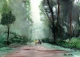 Morning Walk (ART-924-124526) - Handpainted Art Painting - 13in X 9in