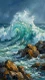 The Untamed Aquamarine Crest (PRT-16861-124368) - Canvas Art Print - 33in X 60in