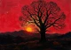 Silhouette Against Crimson Skies (PRT-15697-124593) - Canvas Art Print - 60in X 43in