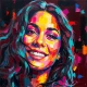 Vibrant Radiant Smile Portrait (PRT-15697-124217) - Canvas Art Print - 60in X 60in