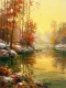 Amber Light On Quiet Waters (PRT-15697-124650) - Canvas Art Print - 45in X 60in
