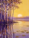 Amber Quiet On The Violet Lake (PRT-15697-124610) - Canvas Art Print - 45in X 60in