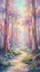 Through The Violet Wood (PRT-15697-124604) - Canvas Art Print - 33in X 60in
