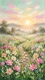 Golden Path Through Blossoms (PRT-16861-124477) - Canvas Art Print - 33in X 60in
