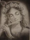 Krishna (ART-18909-124741) - Handpainted Art Painting - 8in X 11in