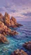 Sunlit Coastal Crests (PRT-16861-124492) - Canvas Art Print - 33in X 60in