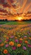 Radiant Meadow Horizon (PRT-16861-124445) - Canvas Art Print - 33in X 60in